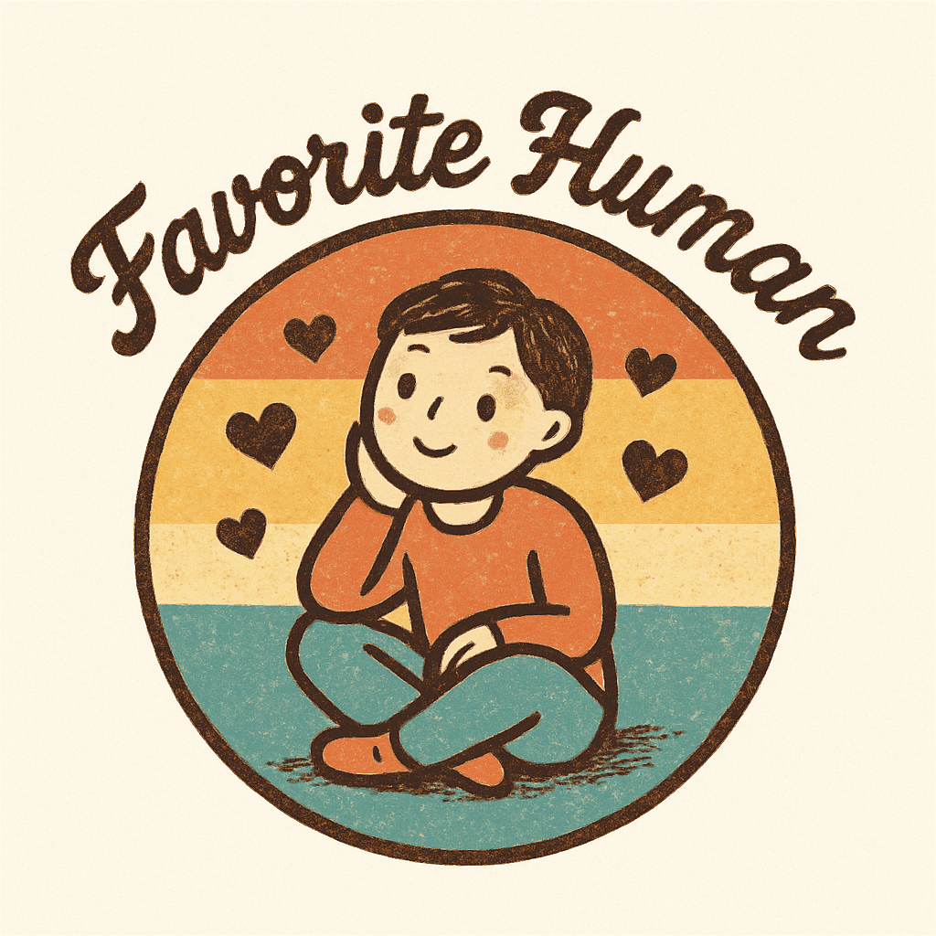 Favorite Human Cute Retro Kid Illustration