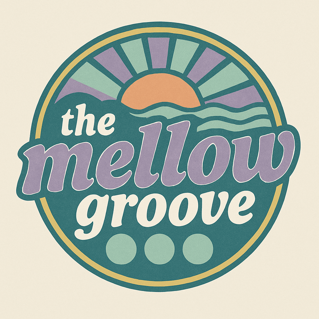 Retro Sunset Vibes Mellow Groove Logo