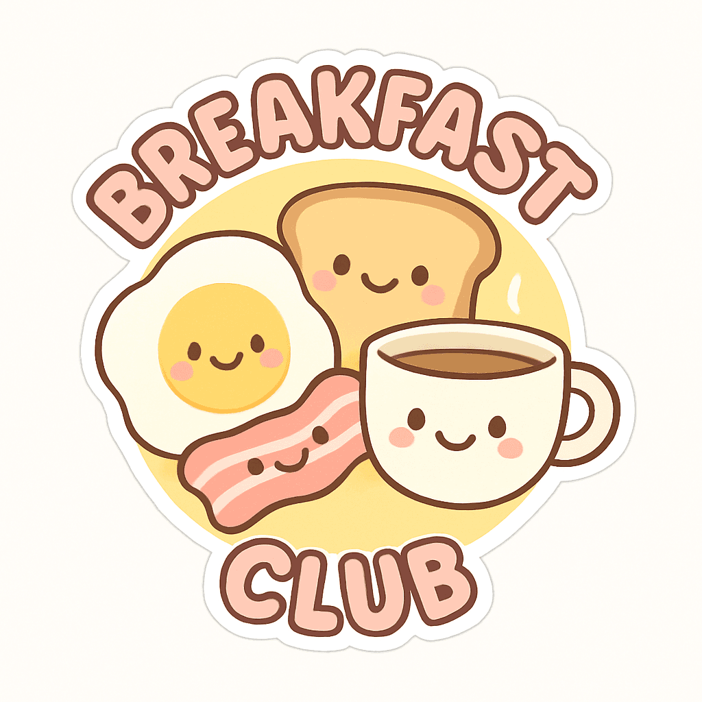 Cute Breakfast Club Kawaii Food Stickers