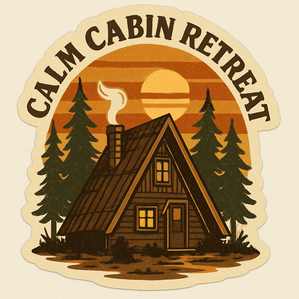 Vintage Calm Cabin Retreat Sticker Design
