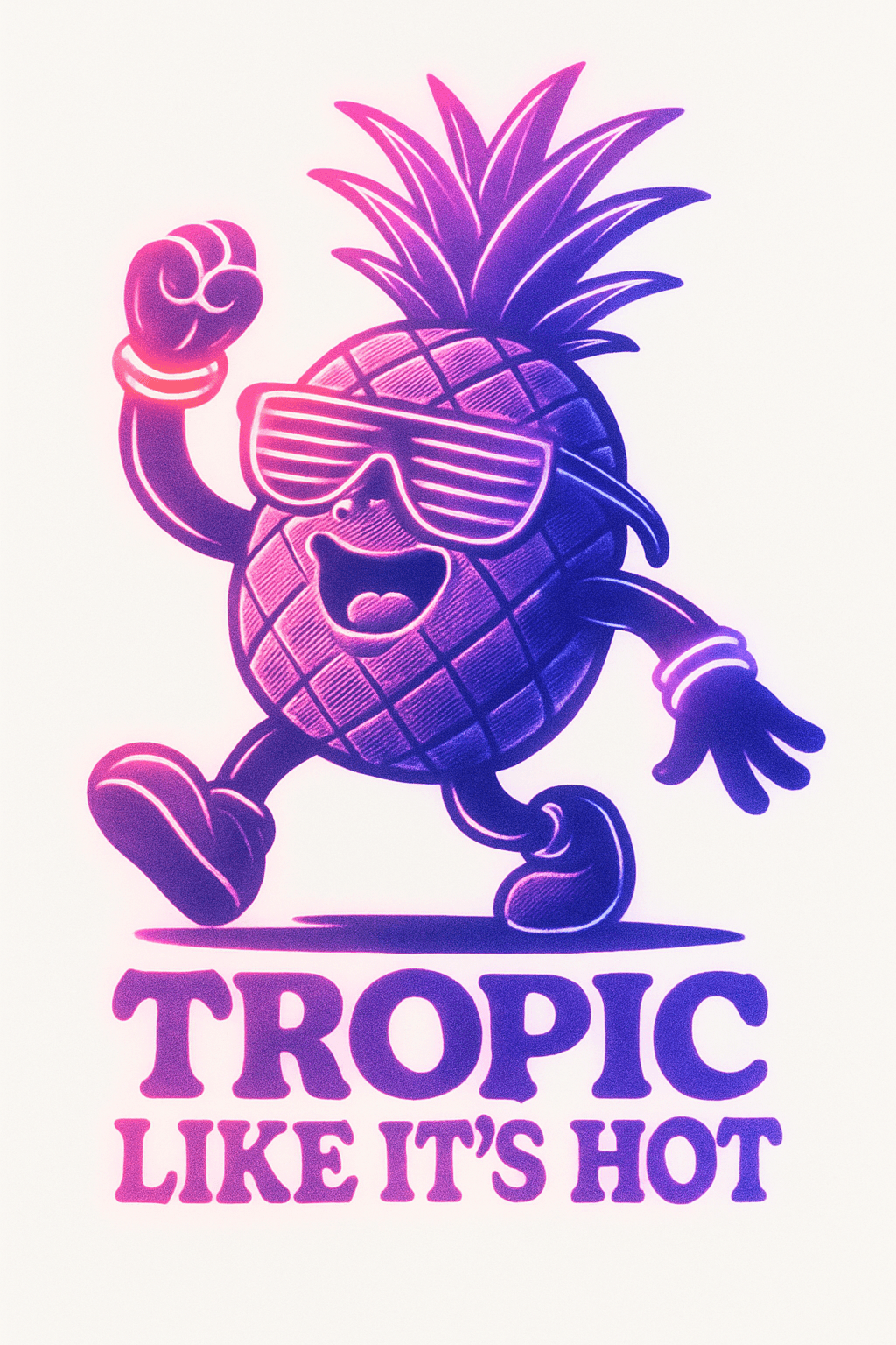 Cool Walking Pineapple with Sunglasses