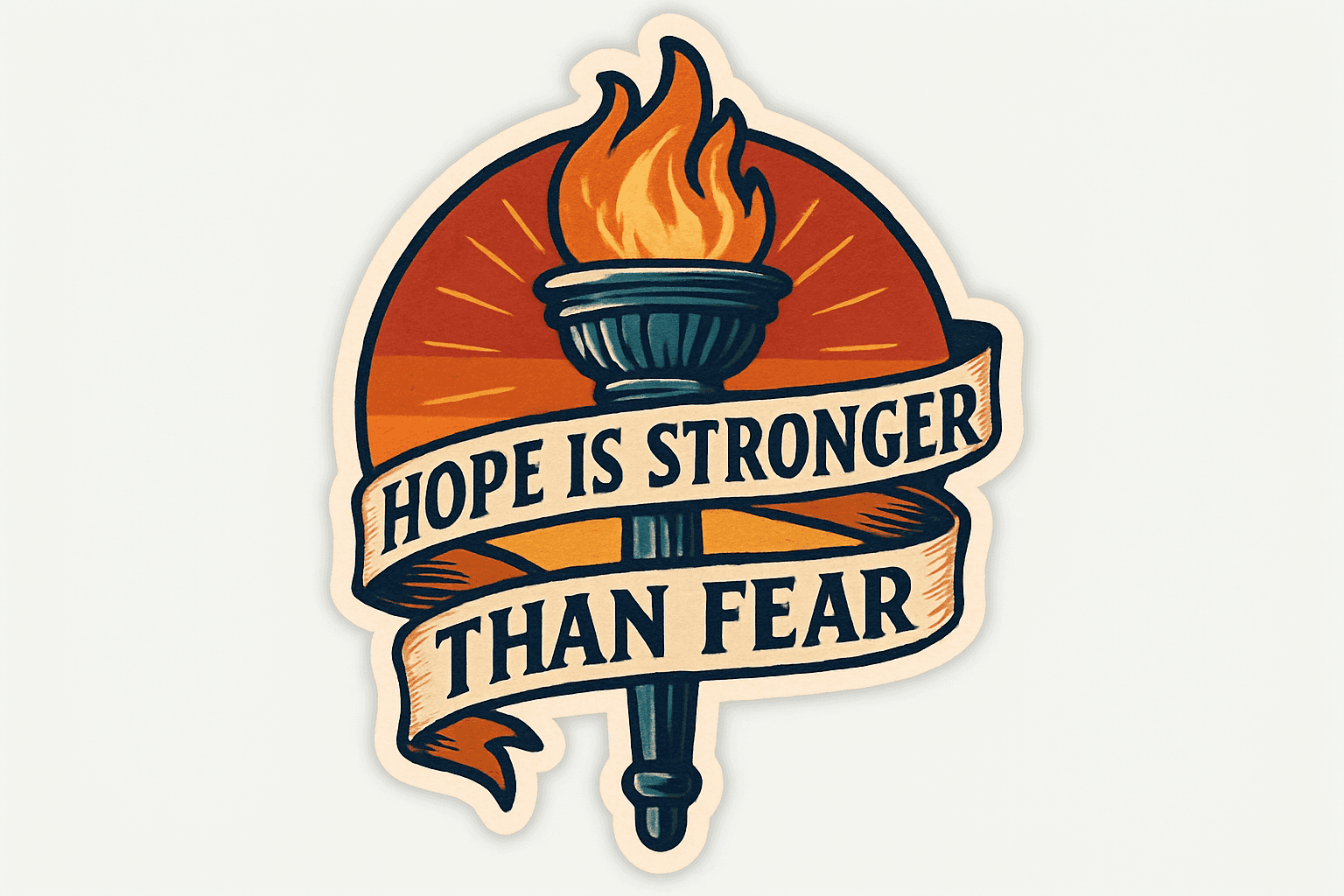 Hope Is Stronger Than Fear Torch Sticker