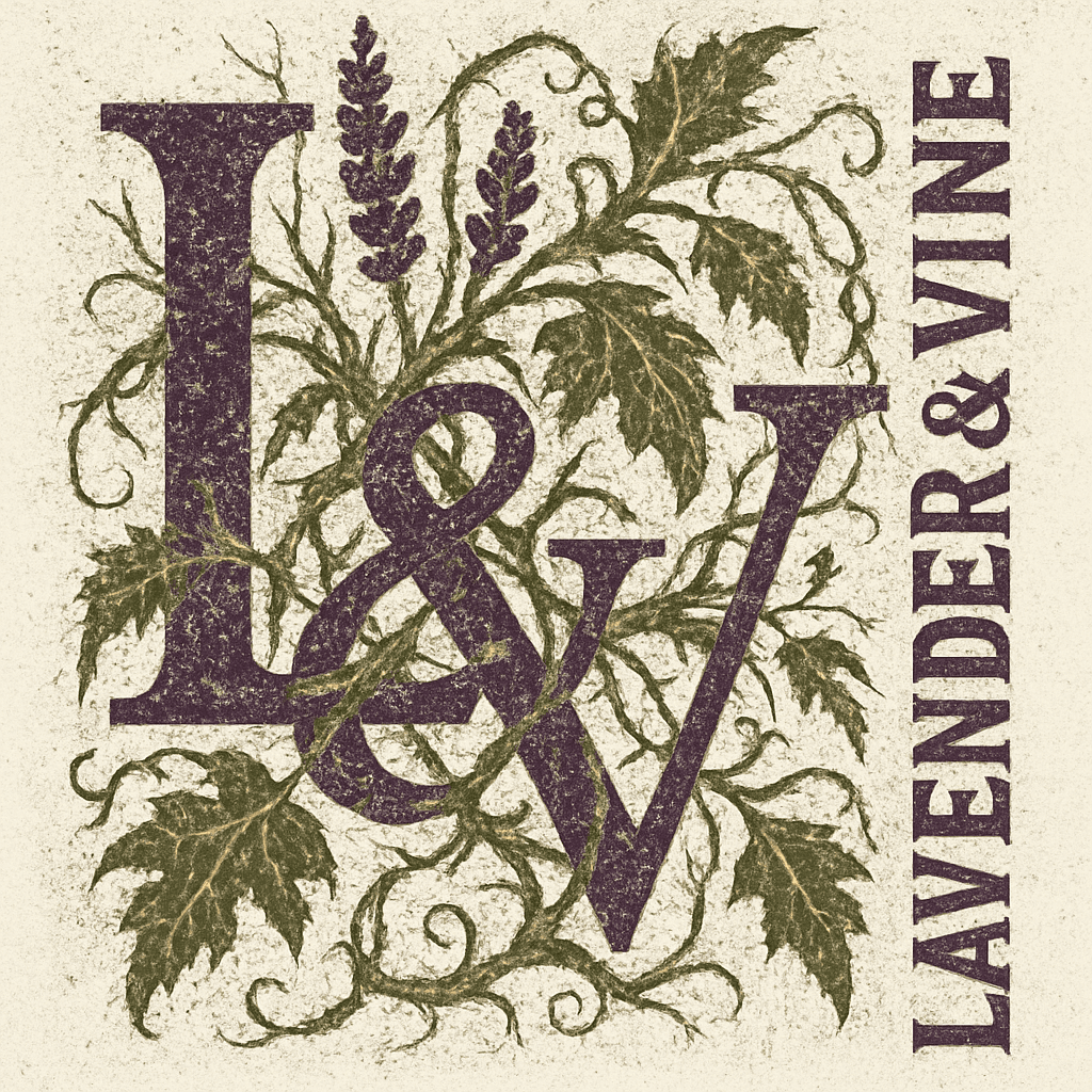 Vintage Lavender & Vine Botanical Logo