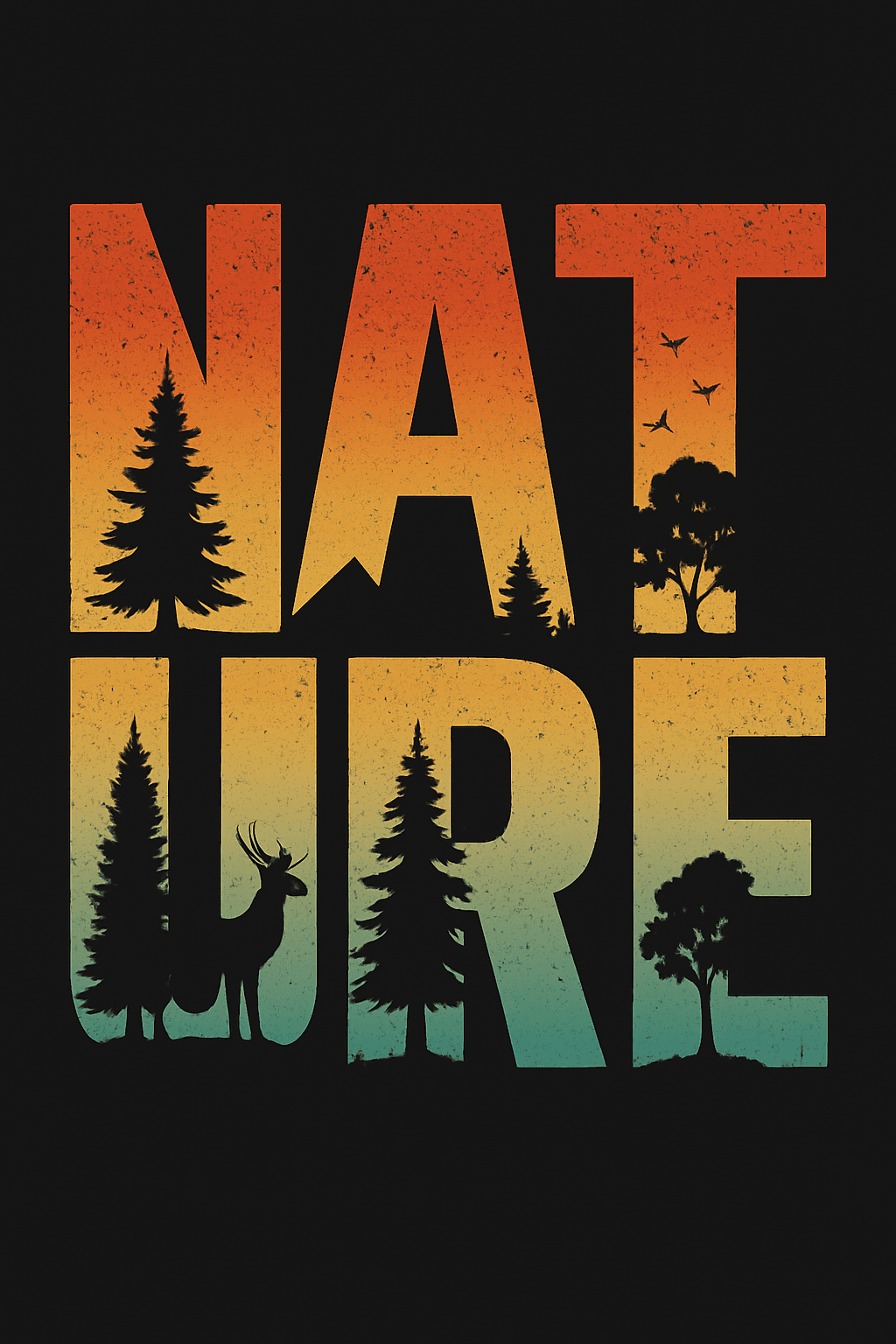 Sunset Nature Silhouettes with Wildlife