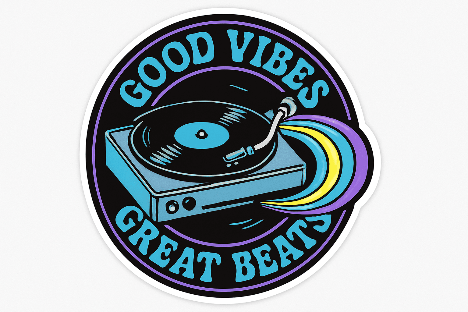 Retro Turntable with Good Vibes & Great Beats