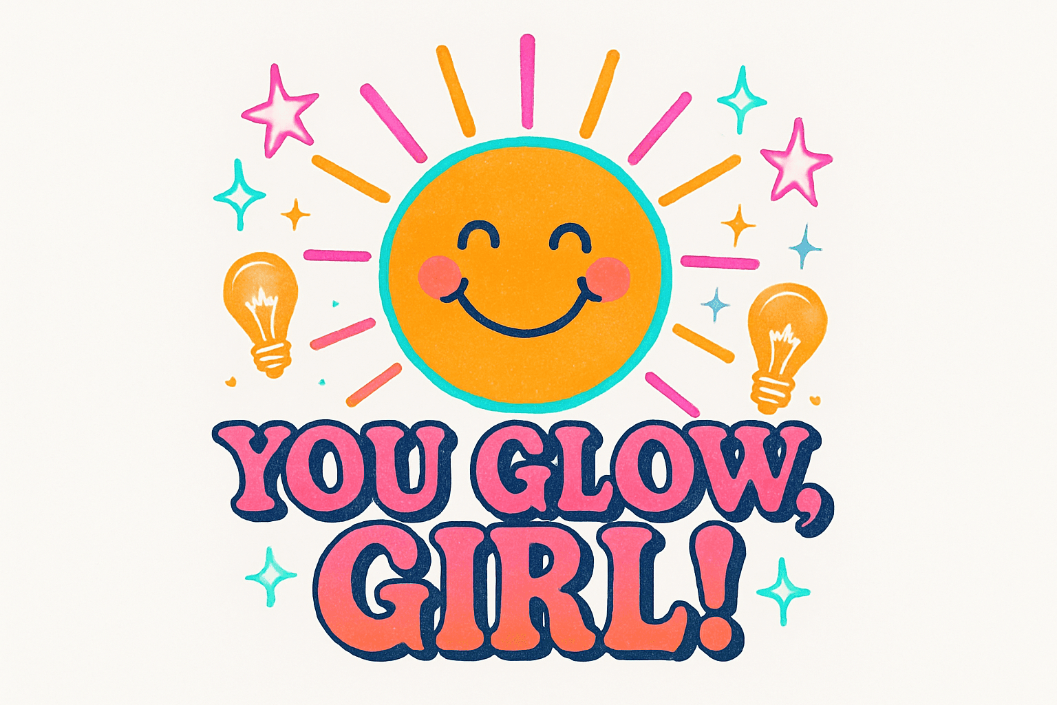 You Glow, Girl! Bright Smiley Sun Design