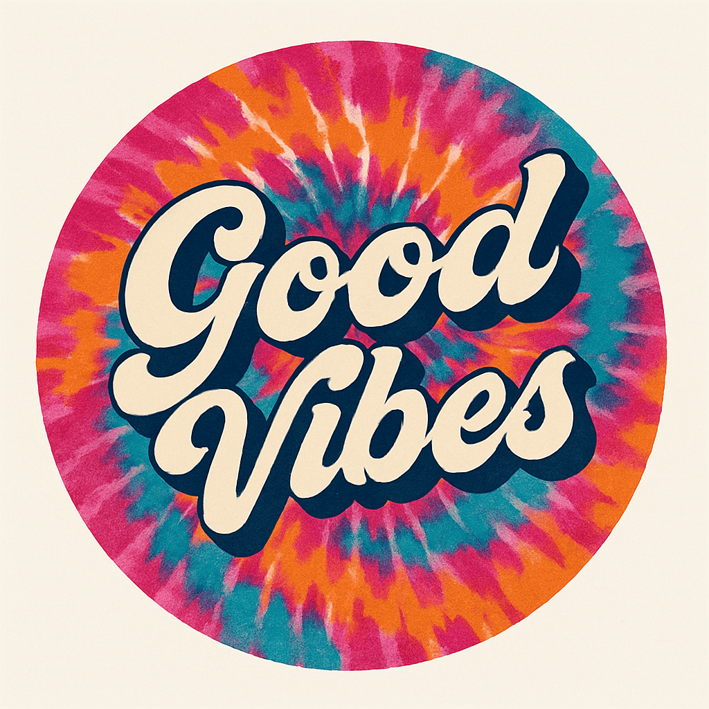Retro Tie-Dye Good Vibes Mug Design