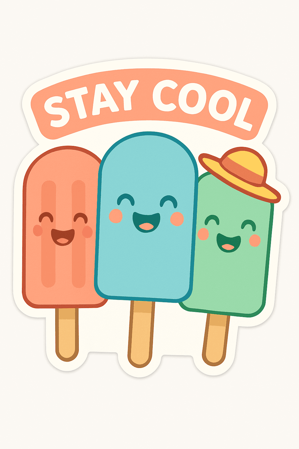 Happy Popsicles Trio with Stay Cool Slogan