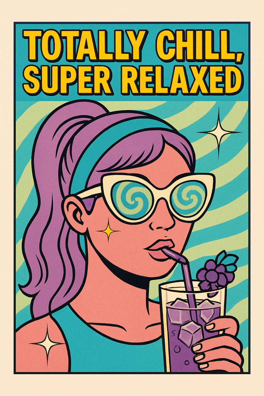 Totally Chill Retro Pop Art Poster