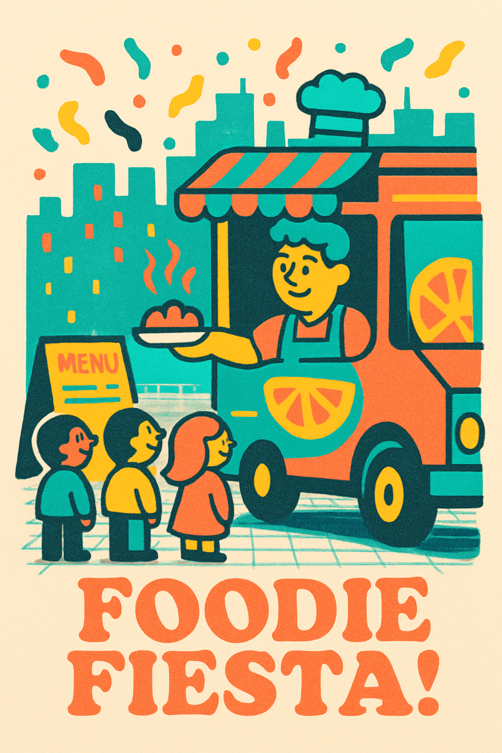 Vibrant Food Truck Festival Poster Design