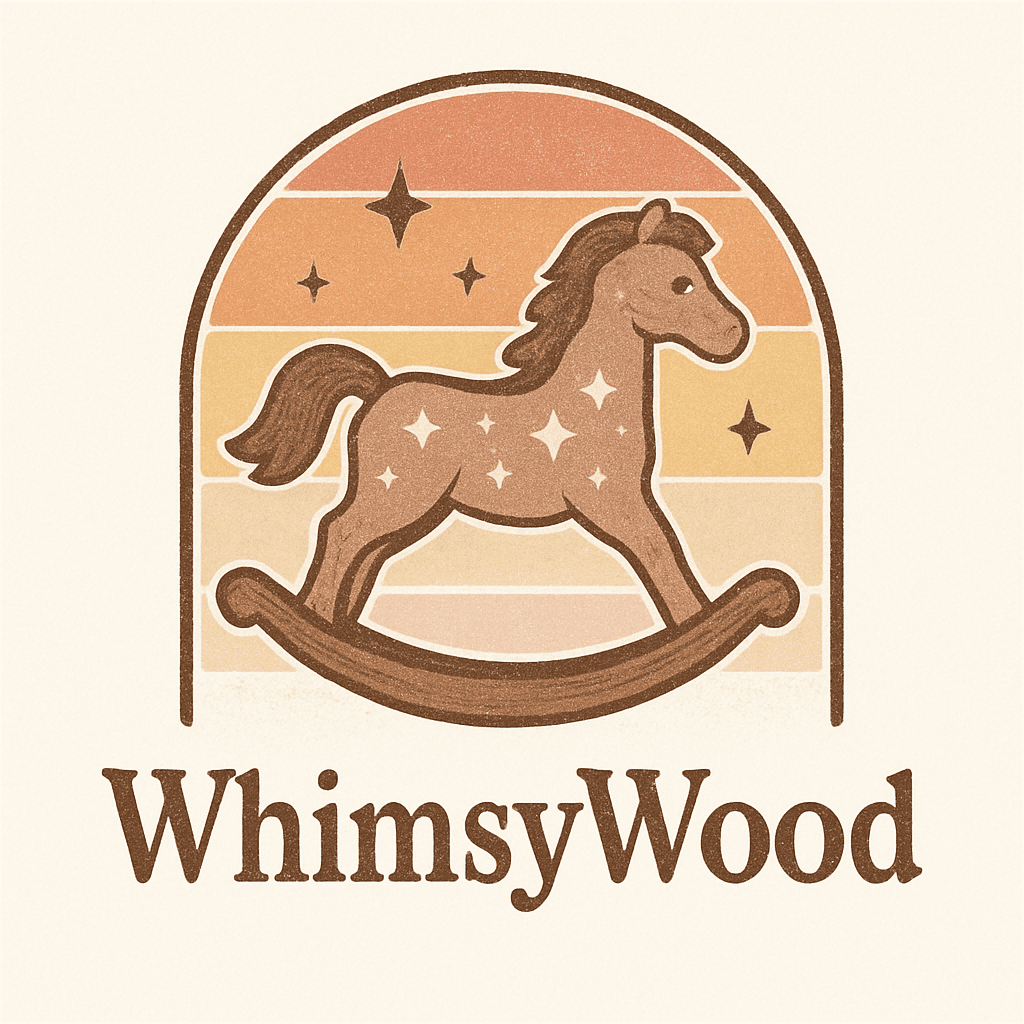 Vintage Rocking Horse Logo with Warm Sunset Palette