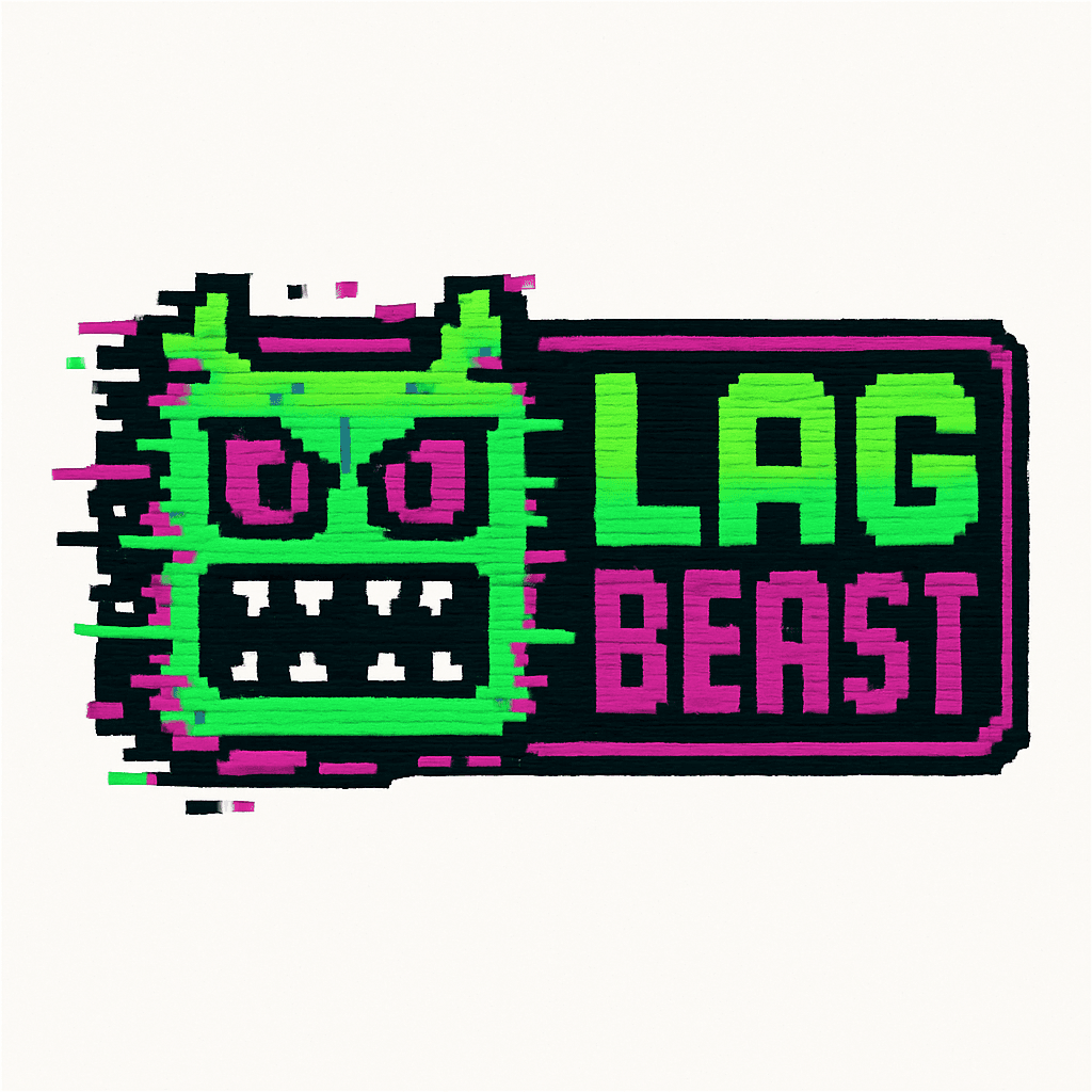 Glitch Pixel Monster Gaming Logo