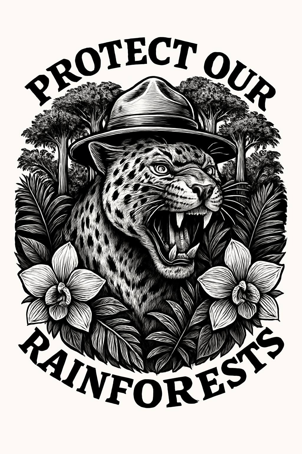 Protect Our Rainforests Fierce Jaguar Design