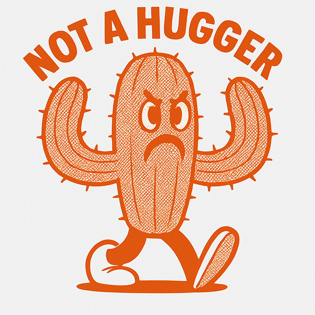 Grumpy Cactus 'Not a Hugger' Funny T-Shirt